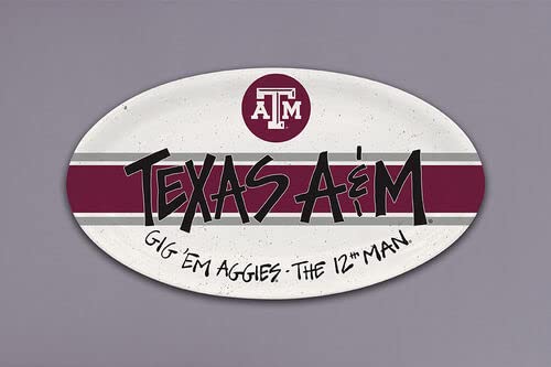 Magnolia Lane Texas A&M University Aggies Oval Plate, 12.25-inch Length, Melamine, Kitchen Accessories