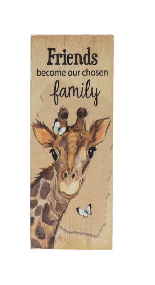 Ganz Block Talk - Friends Become Our Chosen Family, 10.5-inch Square, Pine Wood