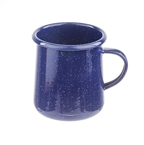 Tablecraft Wanderlust Collection Enamel Mug with Handle, Blue Speckle, 16-Ounce, 4.75" x 3.625" x 4"