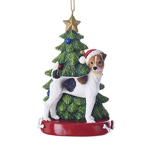 Kurt Adler Jack Russell Terrier With Christmas Tree Ornament
