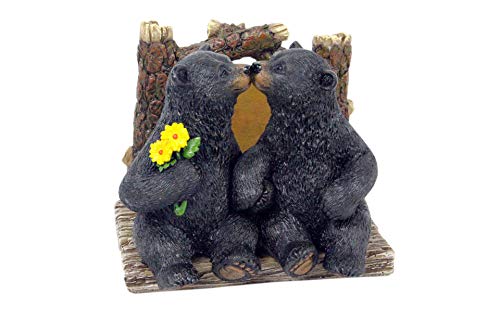 Comfy Hour Western Retro Collection Resin Craft Lover Bears Kissing Napkin Holder Black
