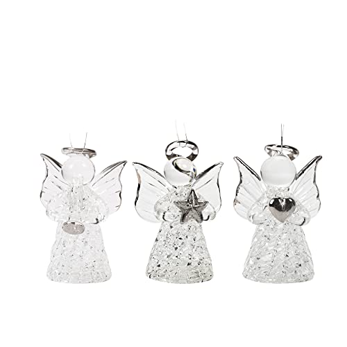 Kurt Adler Adler Angels 2.25 Inch Spun Glass Boxed Hanging Ornament Set of 3