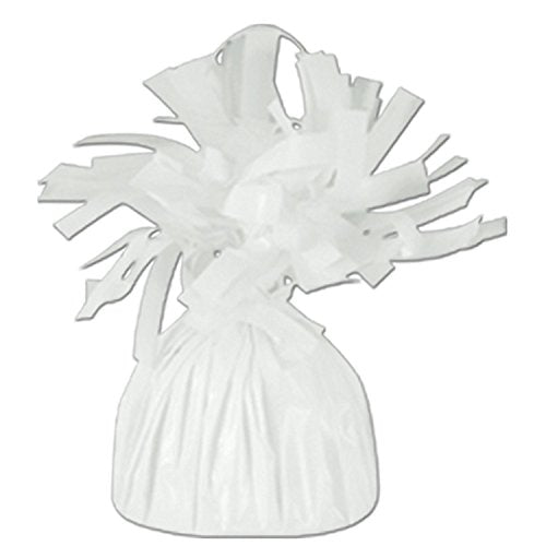 Beistle White Metallic Wrapped Balloon Weight | 1 Pc | 6 oz.