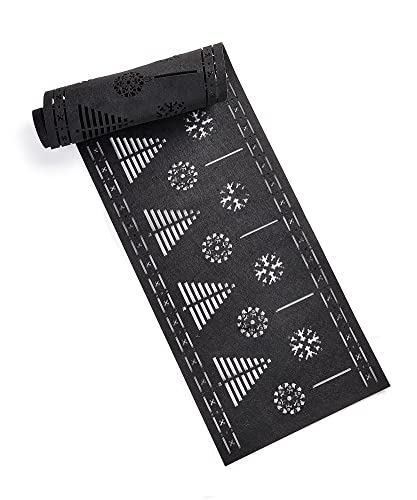 Giftcraft 681384 Runner with Cut-Outs,11.8 inch, Polyester, Black