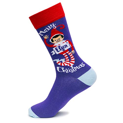 Great Finds Merry Elfin Christmas, Fancy Colorful Cotton Comfy Novelty Funny Dress Socks Unisex, HOLIDAY Patterned Cool Design Gift, Women&