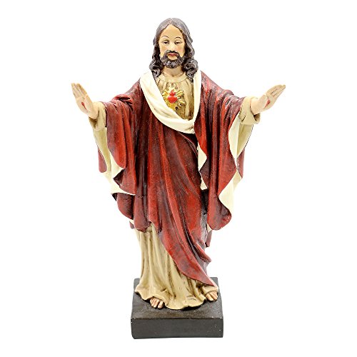 Comfy Hour Mindful and Sacred Collection 8" Sacred Heart of Jesus Christ Figurine, Religious Decoration, Holy Statue, Polyresin