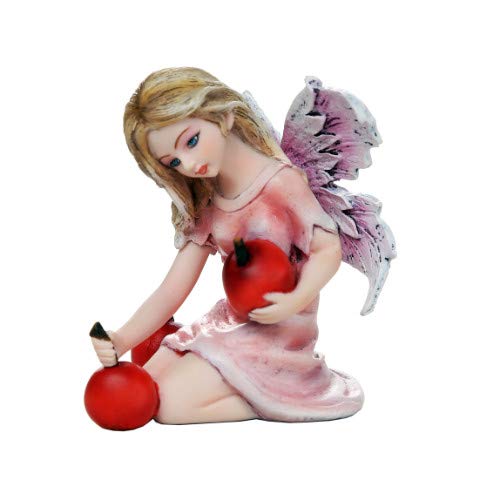 Pacific Trading Giftware Fairy Garden Flower Fairy Picking Cherries Decorative Mini Garden of Enchantment Figurine 3 Inch