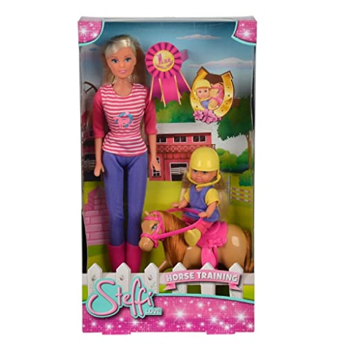 Master Toys Simba Steffi Love Horse Training Doll, 11-inch Height, Multicolor, Includes Evi Doll, Pony and Many Acessories, for Girls, Birthday Gift, Collection