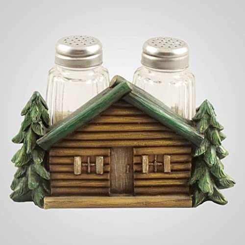 Lipco Polyresin Log Cabin Salt and Pepper Shaker, Set of 2, 5.25-inch Length, Kitchen Accessories