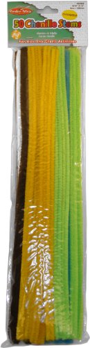 Creative Arts by Charles Leonard Chenille Stems, Over Sized Fluffy Thick Stem, 8 MM 12 Inch, Assorted Colors, 50/Bag (65800)