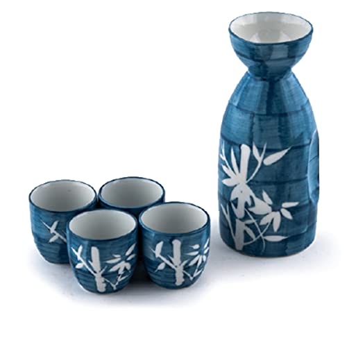 FMC Fuji Merchandise Everything Kitchens 5-Piece Sake Set | Blue Bamboo