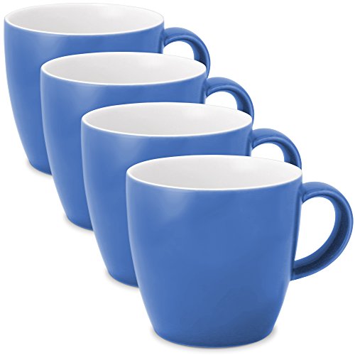 FORLIFE Uni Tea/Coffee Cup with Handle (Set of 4), 11 oz, Blue