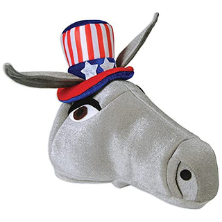Beistle Plush Novelty Democrat Donkey Hat for Patriotic Party 4th of July Decorations Costume Accessory, One Size, Gray/Red/White/Blue