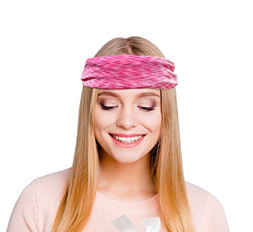 Calla Sporty Yoga Head Wrap, Athletic Headband, Hairband, Mulitfuntional Headwrap Bandana, Hot Pink