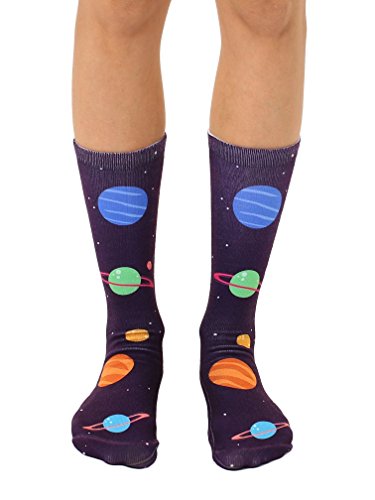 Living Royal 7080C Planets Crew Socks, 7.5-inch Length
