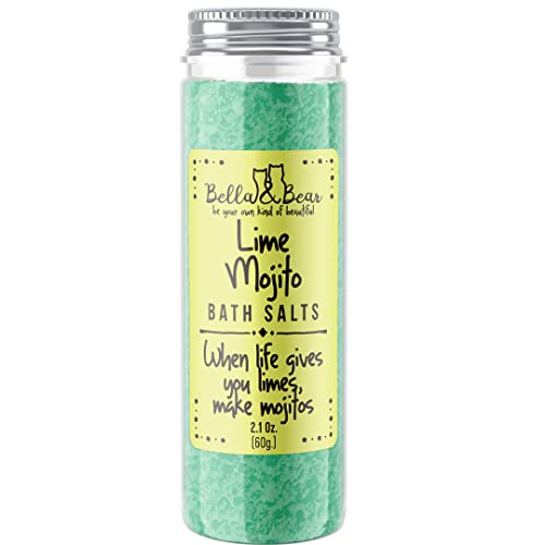 Bella & Bear Lime Mojito Bath Salt, Foot Soak, Detox, Fruity Scent, 2oz