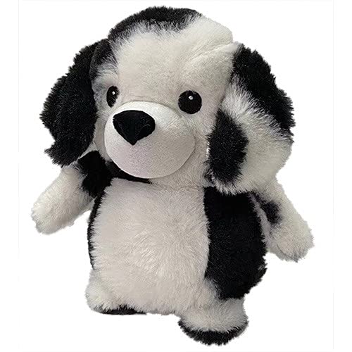 Pet Lou Squeaky Plush Dog Toy Pack Puppy, Small Stuffed Puppy Chew Toys (Black White, 7 Inch Dalmatian)