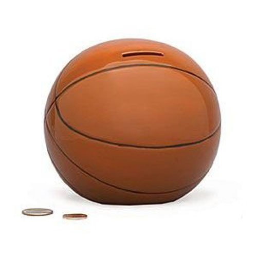 burton + BURTON Basketball Sports Themed Ceramic Kids Piggy Bank Bedroom Decor