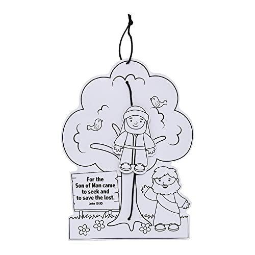 Fun Express Color Your Own Zacchaeus Story Craft Kit, Makes 12