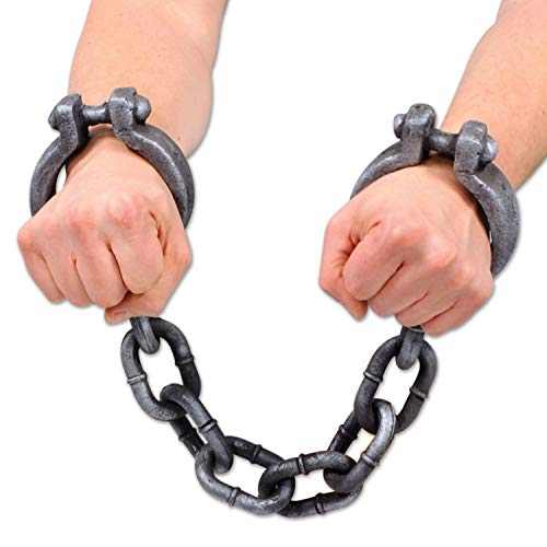 Beistle Halloween Arm Shackles Styrofoam Prop, 24", Gray