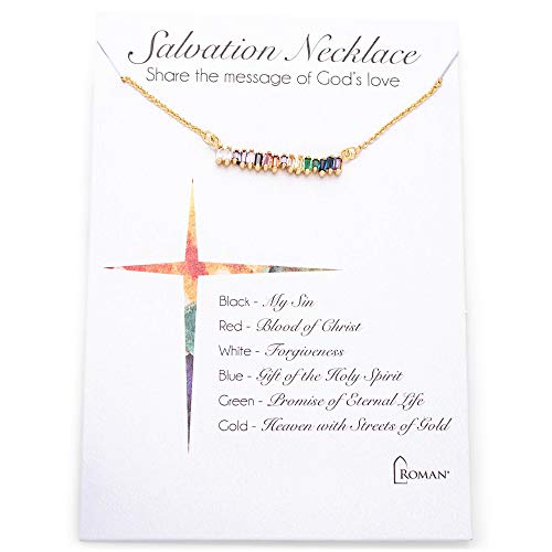 Roman 16-inch Salvation Bar Carded Necklace (Gold)