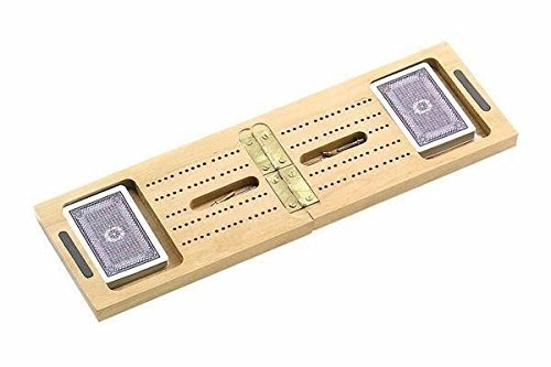 CHH Folding Solid Cribbage Game, Oak