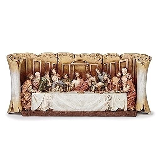 Roman Joseph's Studio The Last Supper Scroll Tabletop Figurine, 5.25-inch Height, Home Decor