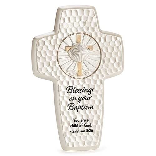 Roman Giftware Inc., Sacraments, Baptism & Christening, 7.25" H Baptism Wall Cross ,Religious, Inspirational, Durable (1x4x7)