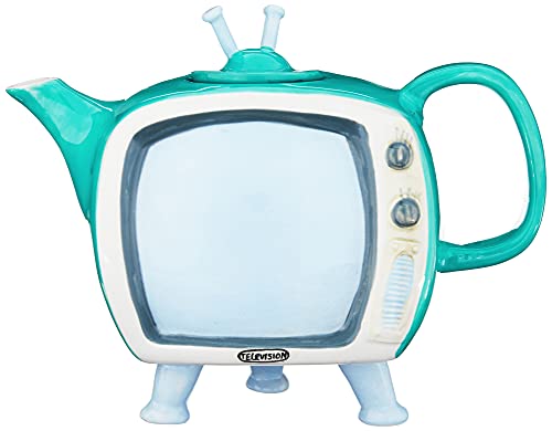 Blue Sky Clayworks Clayworkss Television Teapot-Green, Multi