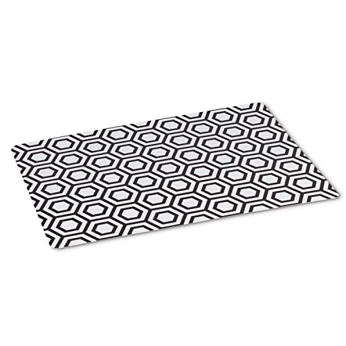 Abbott Collection  27-TABLEMAT-BISTRO-01 Placemat-13x18 L, White/Black