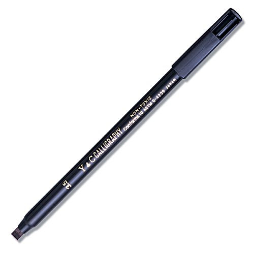 Yasutomo Niji Calligraphy Marker, 3.5mm Chisel Tip, Black Ink (NSC6035A)