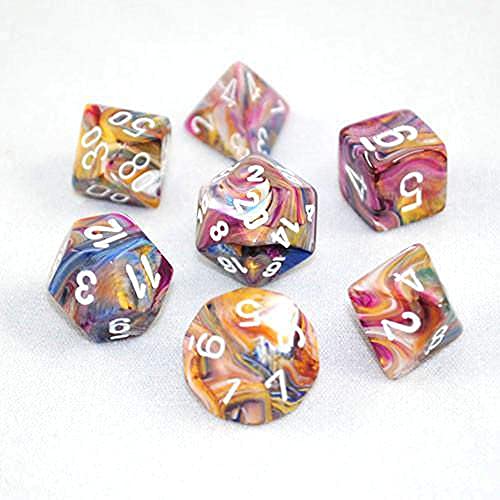 Chessex 27440CHX Polyhedral Dice: Festive Carousel with White