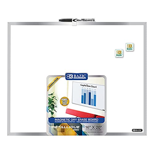 BAZIC 16" X 20" Aluminium Framed Magnetic Dry Erase Board