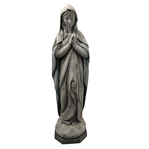 Comfy Hour The Story of Jesus Nativity Scene Collection 14" Resin Religious Praying Virgin Mary Statue, The Blessed Mother of The Immaculate Comception Home Madonna Figurine Gray