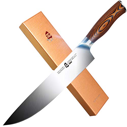 TUO Cutlery Chef Knife, Pro 10 inch Chefs Knife, German High Carbon Stainless Steel Anti-rust Kitchen Knives, Ergonomic Handle Fiery Phoenix Series Cutlery