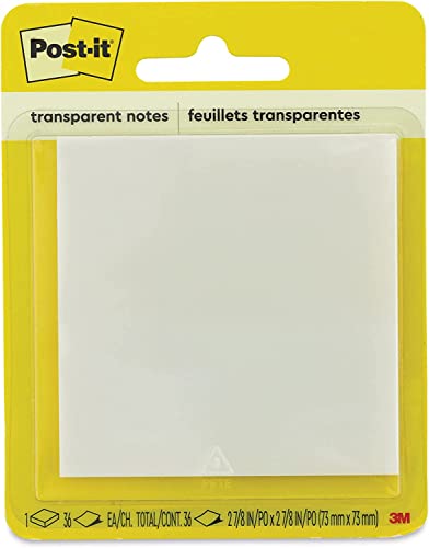 Pens Post-it Transparent Notes, 2.88" x 2.88", 36 Sheets/Pad