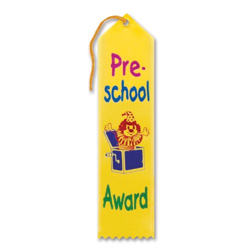 Beistle Store Pre-School Ribbon Award, Multicolor - 1pack