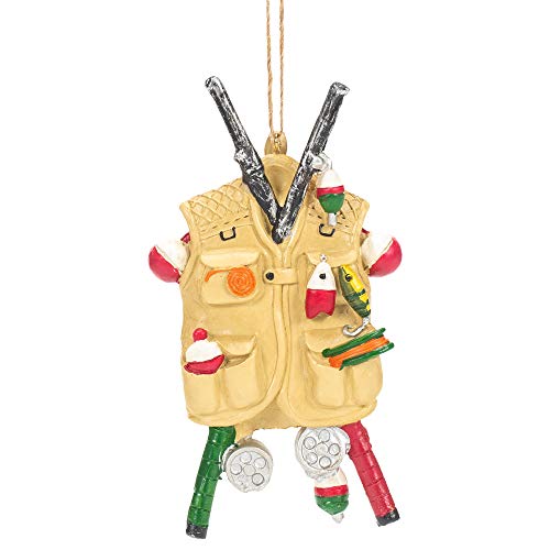 Kurt Adler J8593 Fishing Vest Hanging Ornament, 4-inch High, Resin