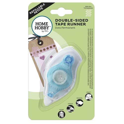 HomeHobby by 3L Double-Sided Tape Runner Refillable, Transparent, 26Ft/8m