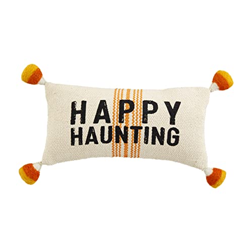 Mud Pie Halloween Pillow, 12" x 6", Happy Haunting