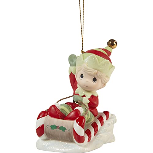 Precious Moments Christmas is Coming, Enjoy The Ride Annual Elf Ornament