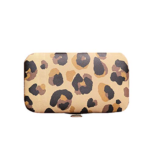 Mud Pie Women's Leopard Manicure Kit, Tan, 4.4" x 2.5"