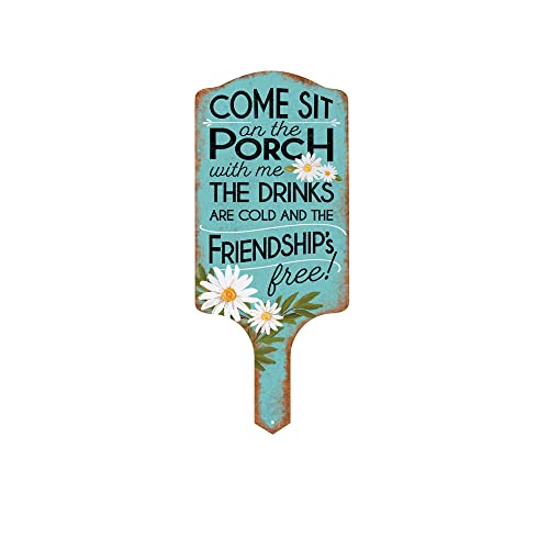 Carson Home 11940 Come Sit on The Porch Garden Stake, 15.5-inch Length, UV Printed and Powder Coated Metal