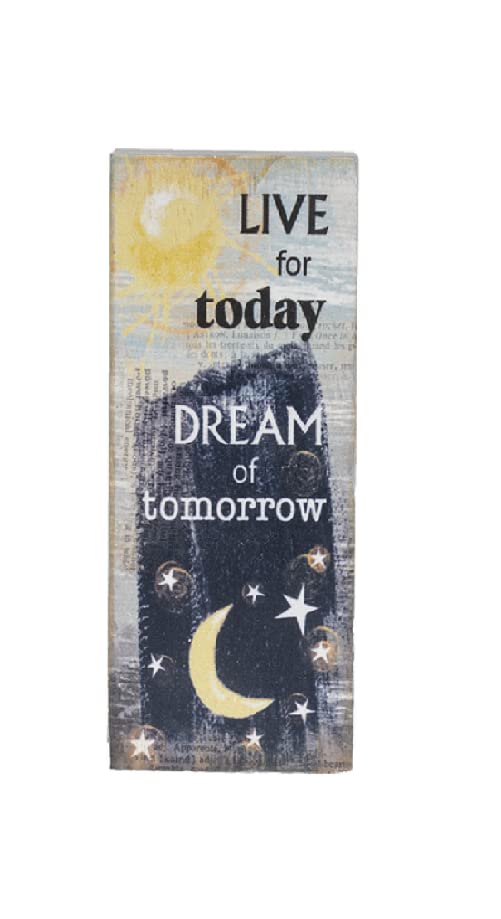 Ganz Block Talk - Live for Today Dream of Tomorrow, 10.5-inch Square, Pine Wood