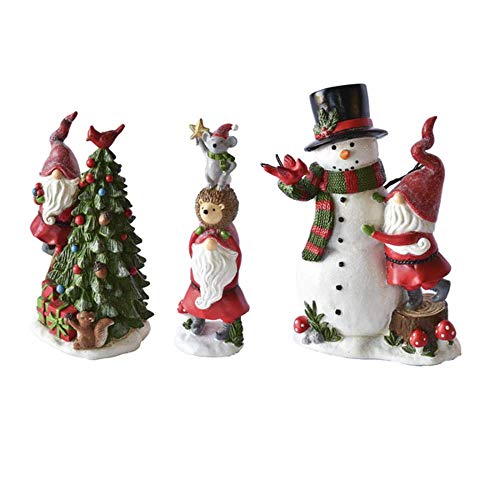 Ganz MX180569 Gnome Character Figurines, Set of 3, 7.38 Inches Height, Multicolor