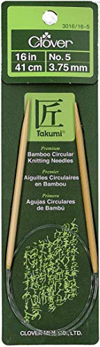 Clover 3016/16-05 Takumi Bamboo Circular 16-Inch Knitting Needles, Size 5