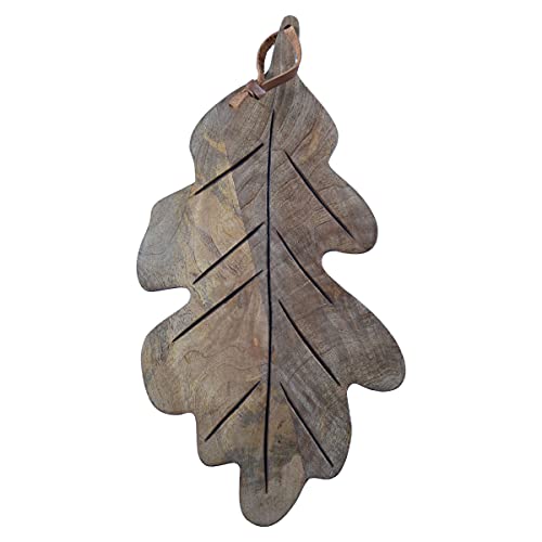 Foreside Home & Garden Wood Leaf Shaped Kitchen Serving Cutting Board, 17 x 9 x 0.5, Natural