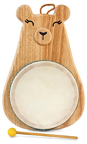 Hohner Kids Green Tones / Award-Winning Momma Bear Drum with Mallet, Multicolor, Model:3718