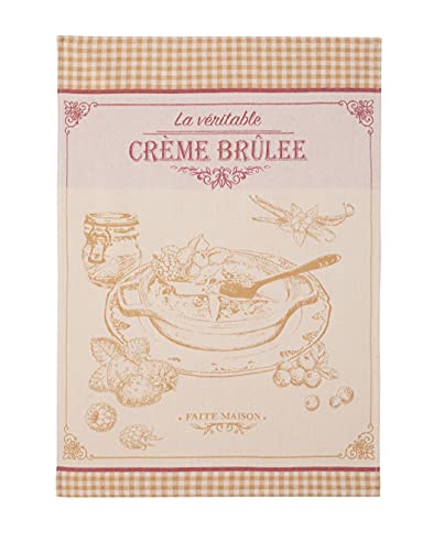 Coucke French Cotton Jacquard Towel, Cr√´me Brul√®e, 20-Inches by 30-Inches, Creme, 100% Cotton