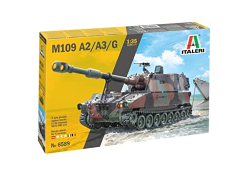 MRC Italeri -6589 M109 A2/A3/G, 1:35 Scale, Model Kit, Plastic Model, Green Color, IT6589